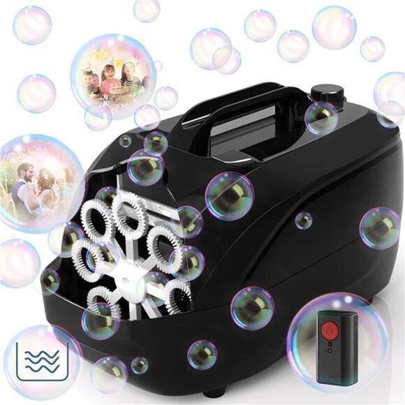 TEMI Bubble Machine Automatic Bubble Blower Upgraded 5000+ Bubbles/Min Portable - Picture 1 of 6